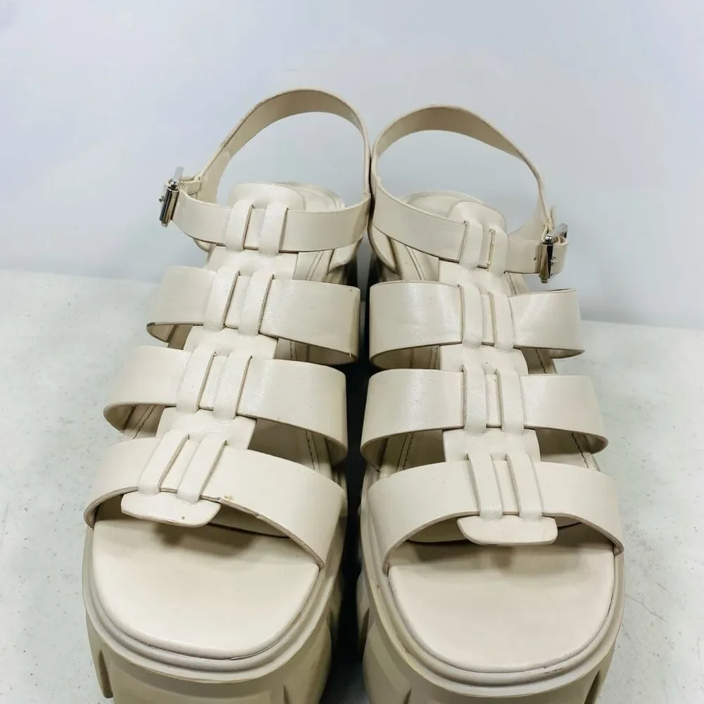 Steve Madden Girl Off White Platform Lug Sandals Shoes Galaxy 8,5